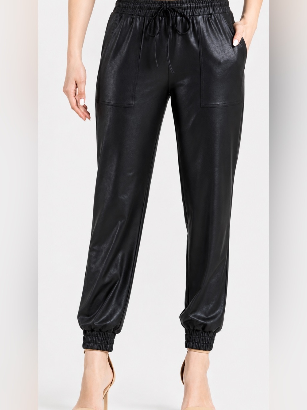 Clara Sun Woo liquid leather drawstring jogger pants, small